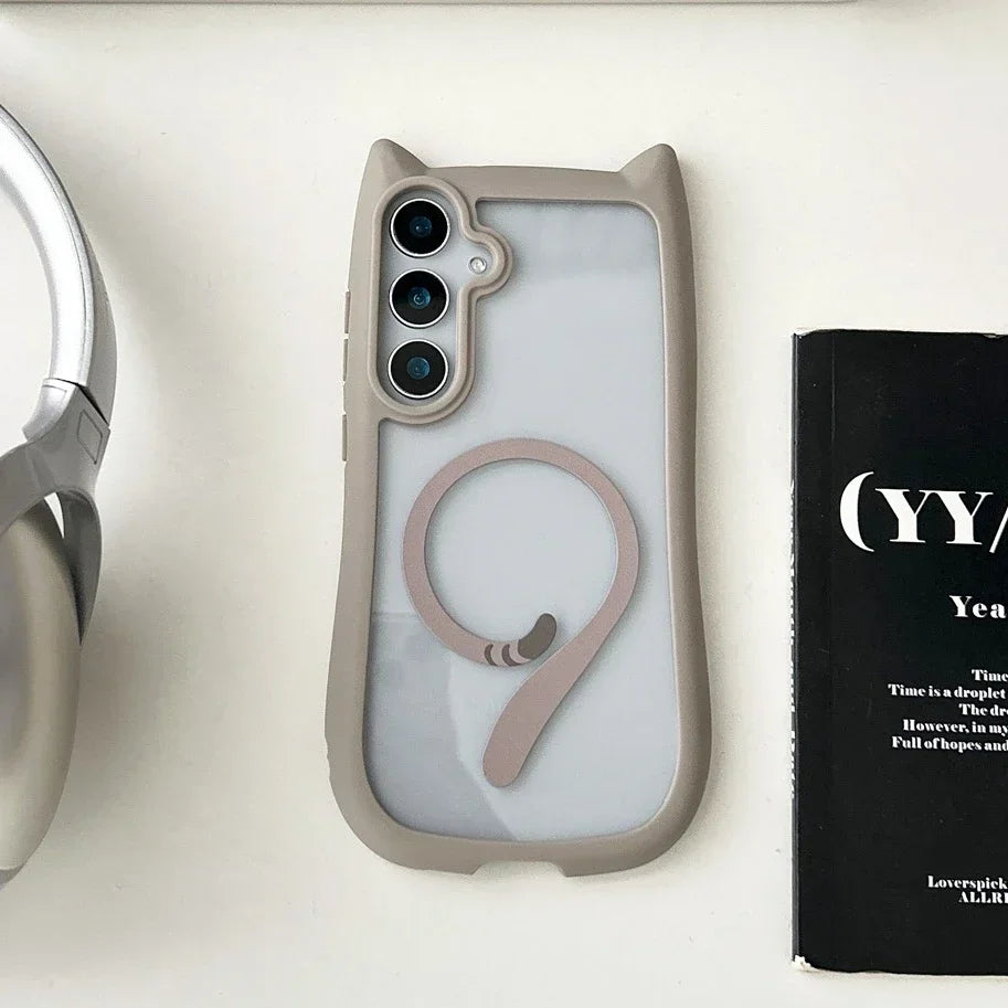 Samsung Galaxy S25 Plus Hoesje met Kattenoren en MagSafe Functie 6