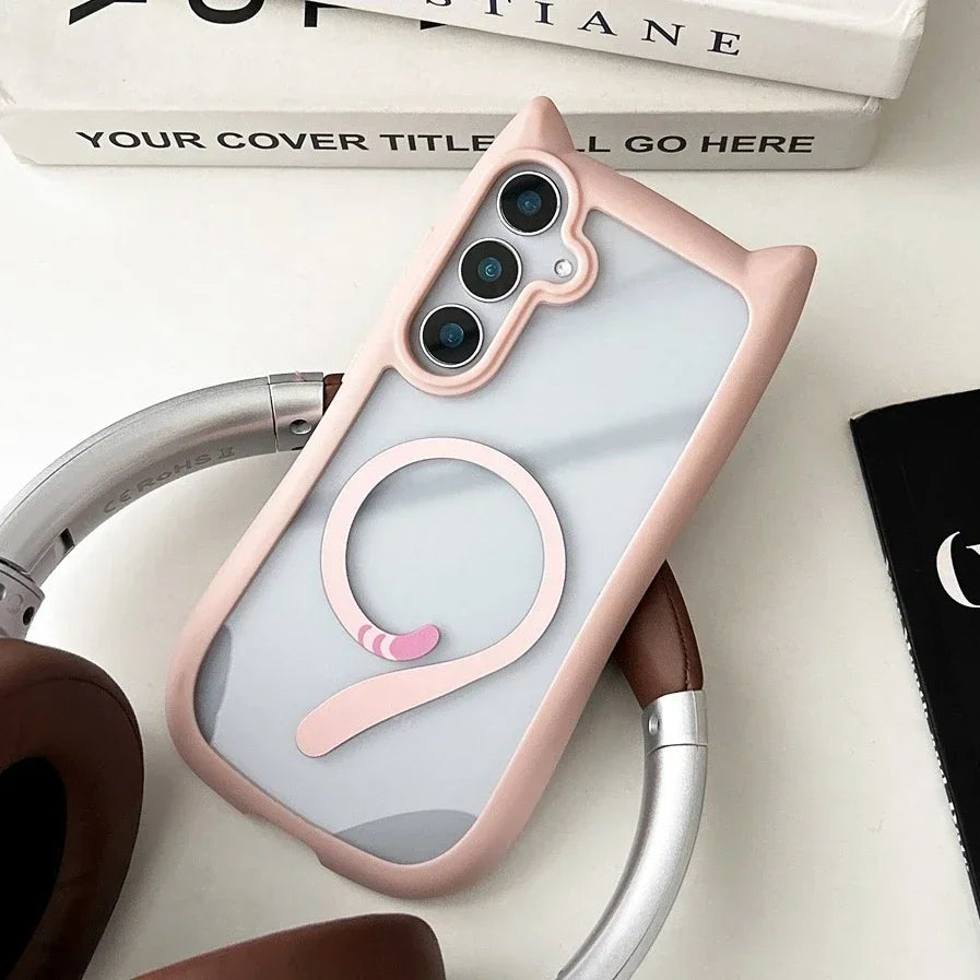 Samsung Galaxy S25 Plus Hoesje met Kattenoren en MagSafe Functie 8