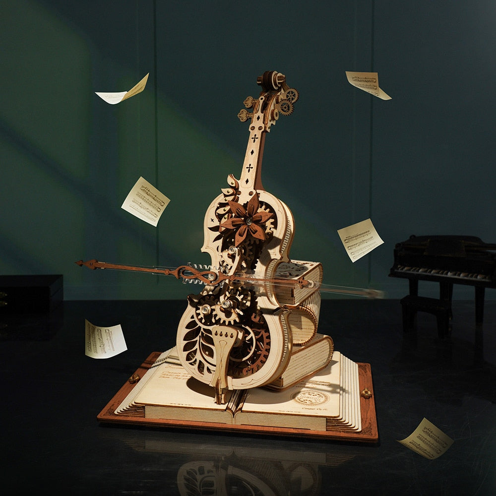 Houten Puzzel Magische Cello Muziekdoos