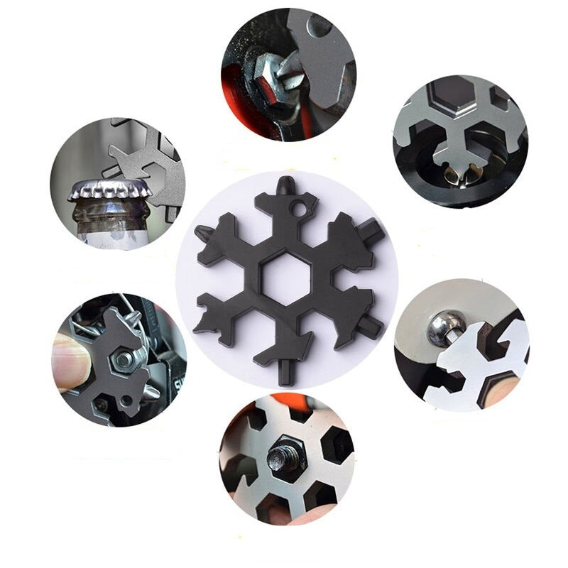 18-in-1 Schroevendraaier Sneeuwvlok Sleutelhanger