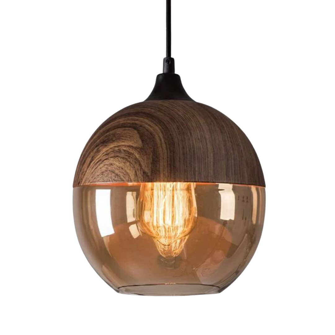Scandinavische Plafondlamp NordLuna met Houten Accenten 0
