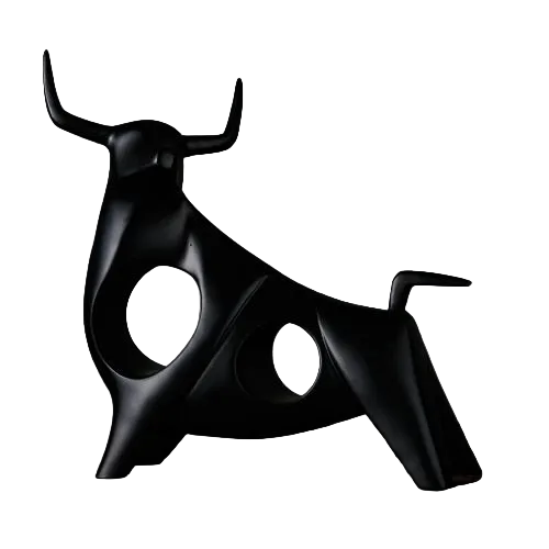 Scandinavische Stier Sculptuur Woondecoratie