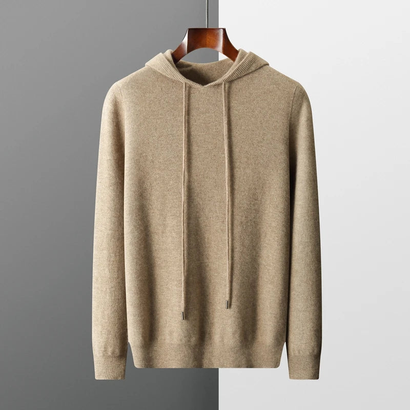 Heren Hoodie Grijs Casual Wolmix Met Capuchon-1
