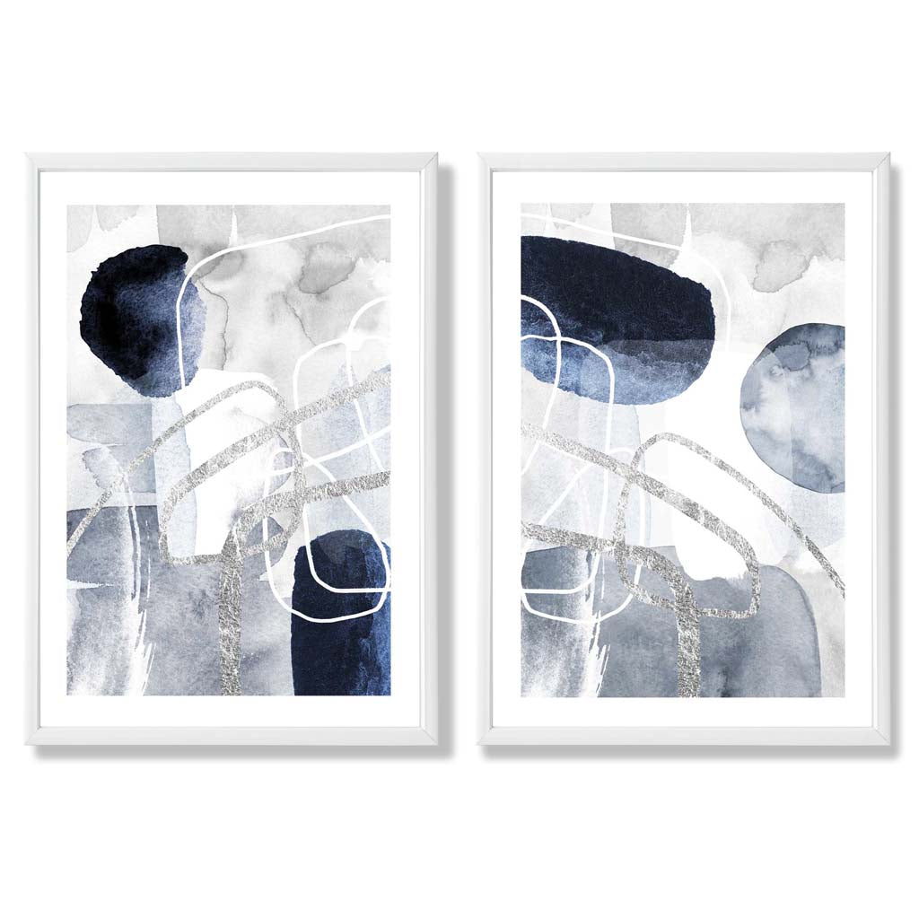 Set van 2 Abstracte Kunstprints voor Wanddecoratie 3