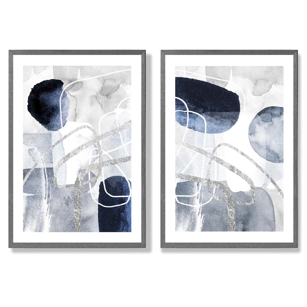 Set van 2 Abstracte Kunstprints voor Wanddecoratie 4
