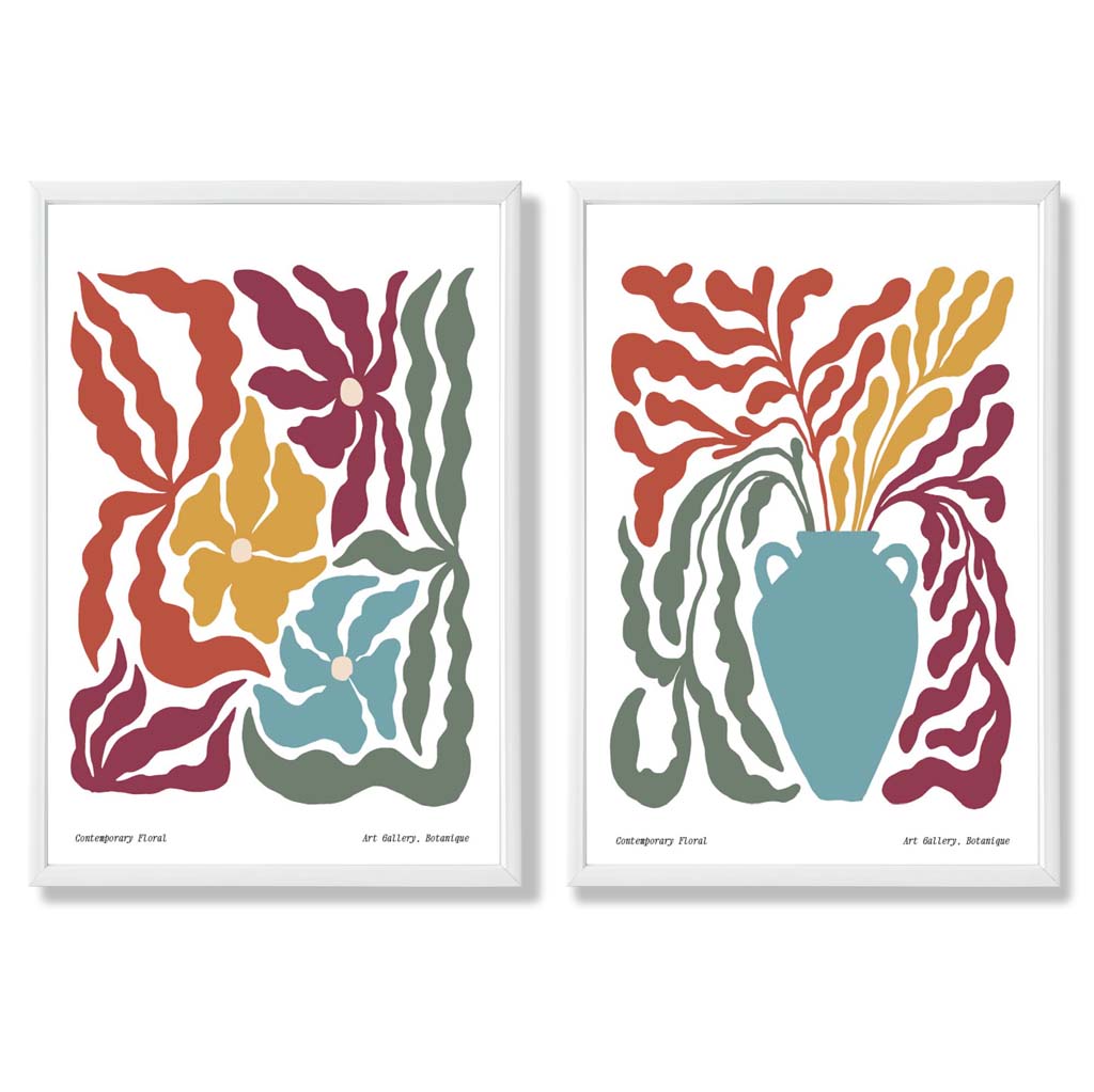 Set van 2 Boho Bloemenprints voor Wanddecoratie 3