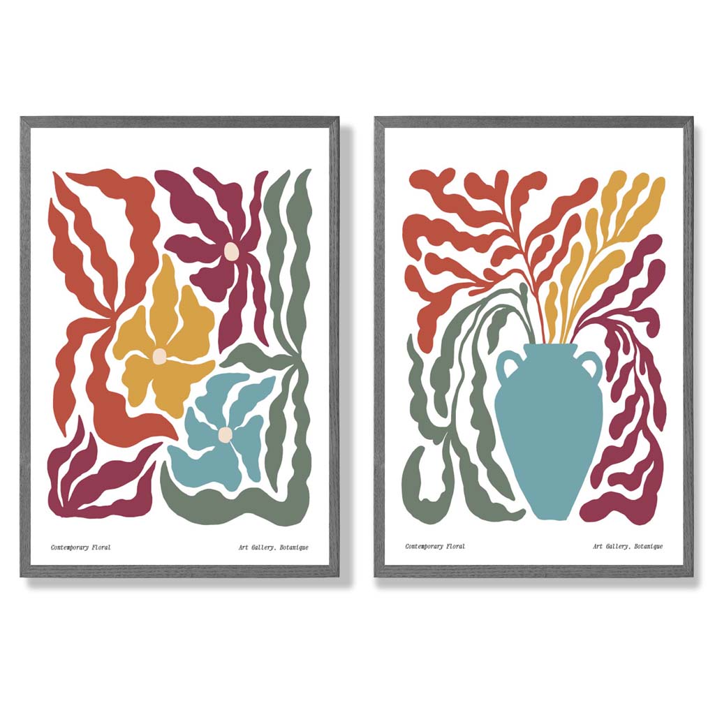 Set van 2 Boho Bloemenprints voor Wanddecoratie 4