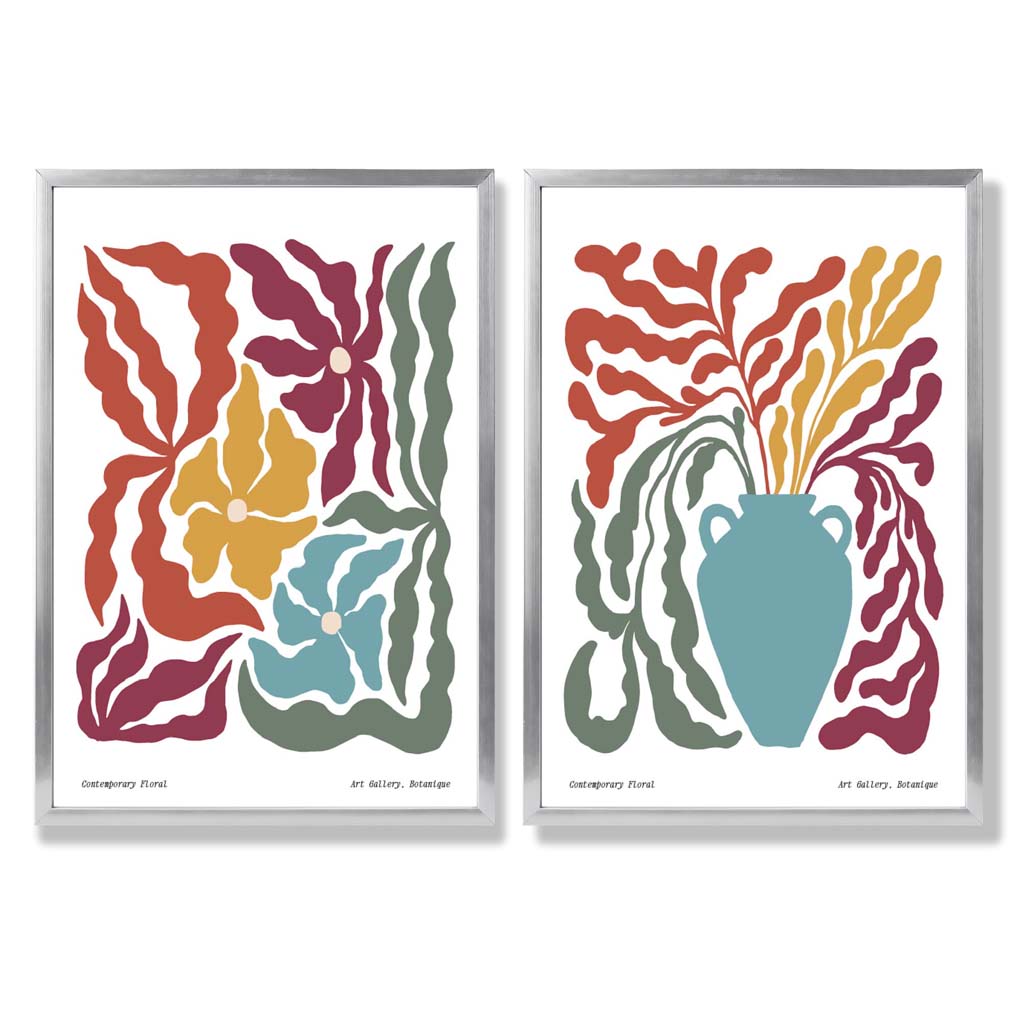 Set van 2 Boho Bloemenprints voor Wanddecoratie 9