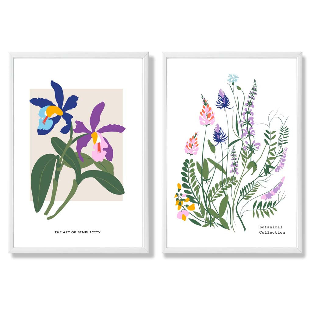 Set van 2 Ingelijste Kunstafdrukken Kleurrijke Lentebloemen voor Interieurdecoratie 3