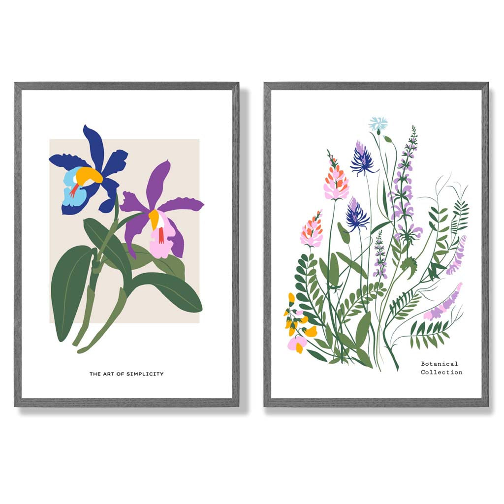 Set van 2 Ingelijste Kunstafdrukken Kleurrijke Lentebloemen voor Interieurdecoratie 4