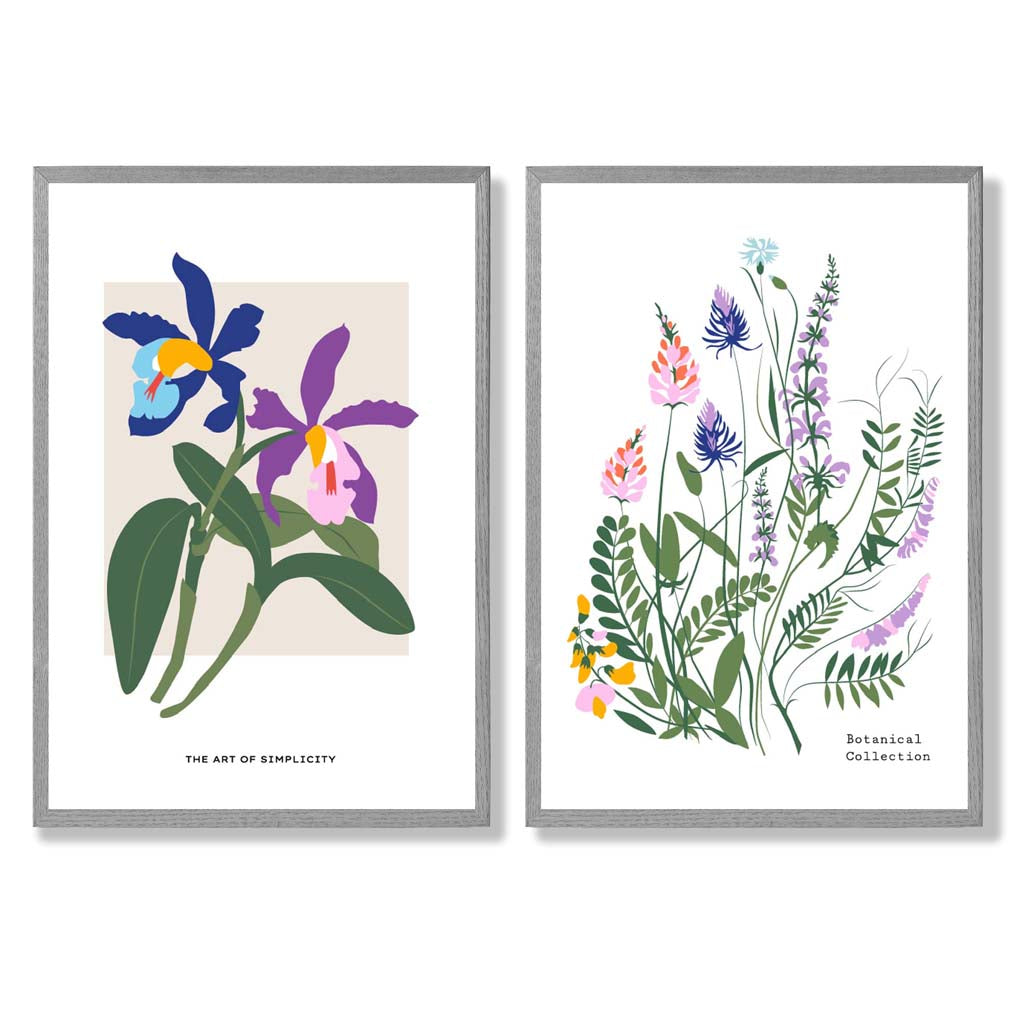 Set van 2 Ingelijste Kunstafdrukken Kleurrijke Lentebloemen voor Interieurdecoratie 5
