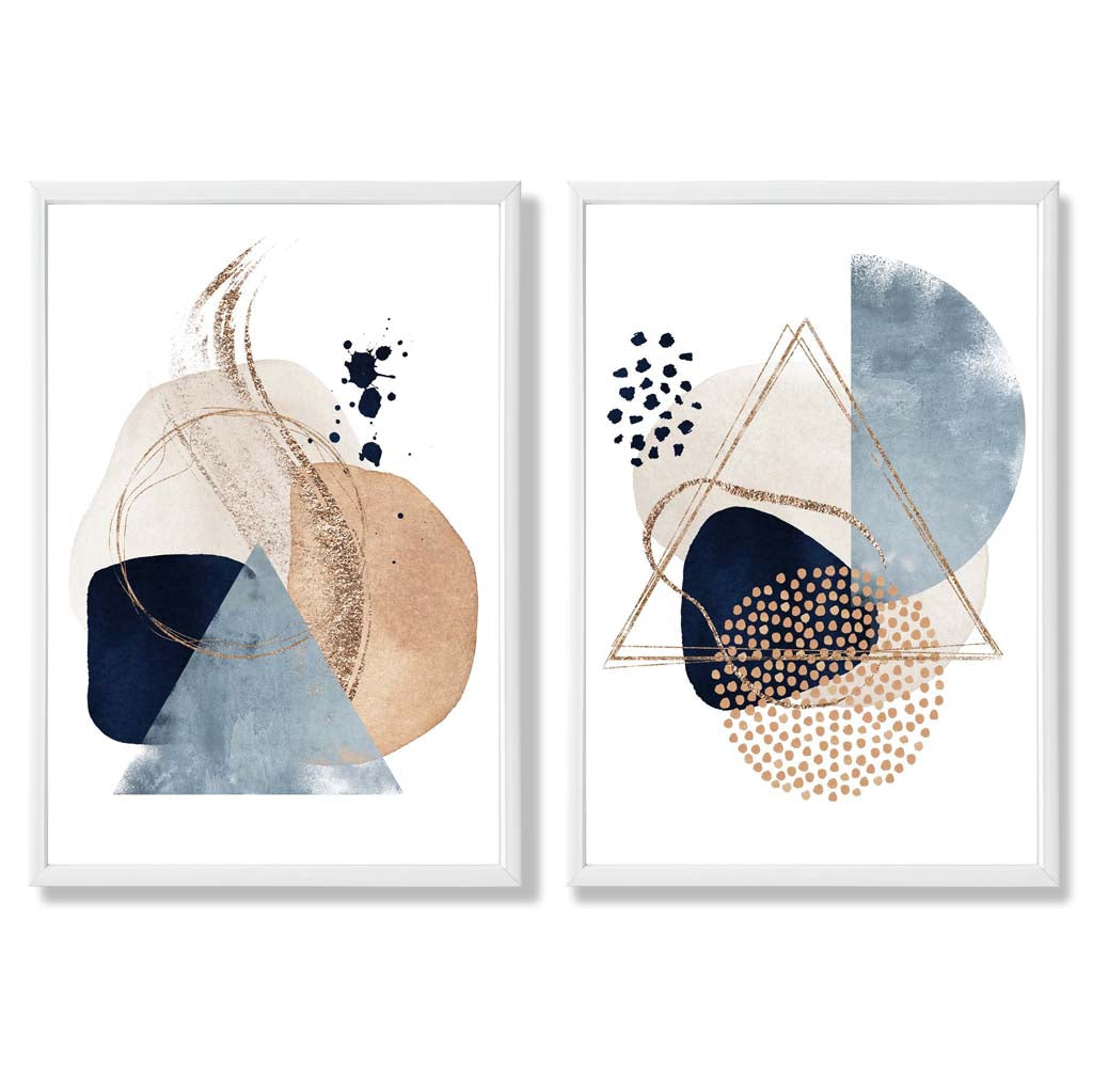 Set van 2 Kunstafdrukken Aquarelvormen voor Creatieve Ruimtes 3