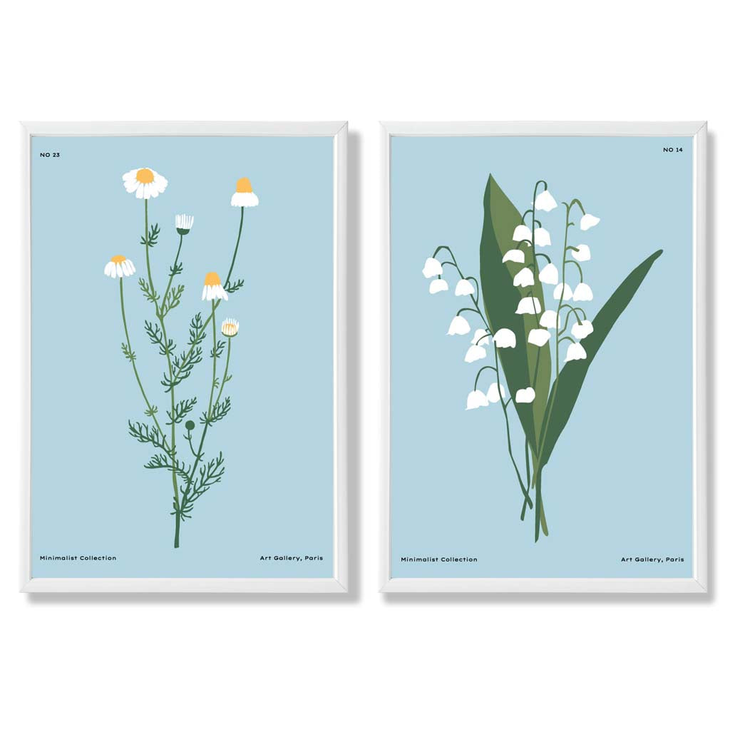 Set van 2 Kunstafdrukken met Wilde Bloemenillustratie 3