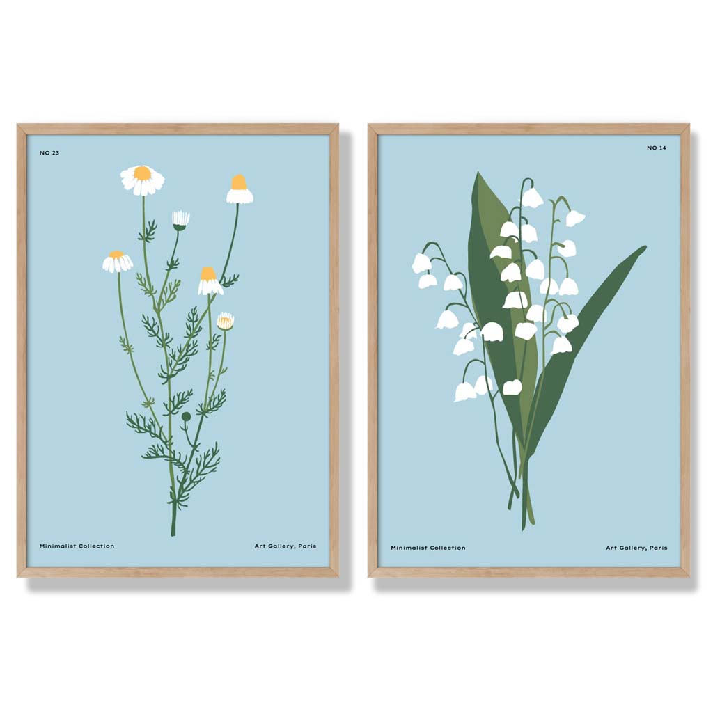 Set van 2 Kunstafdrukken met Wilde Bloemenillustratie 6