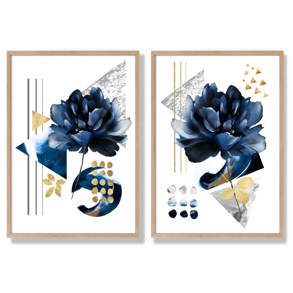 Set van 2 Kunstprints Bloemen Modern Ingelijst 6