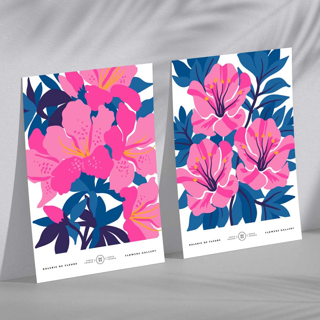 Set van 2 Kunstprints met Lentebloemen voor Thuisdecoratie 2