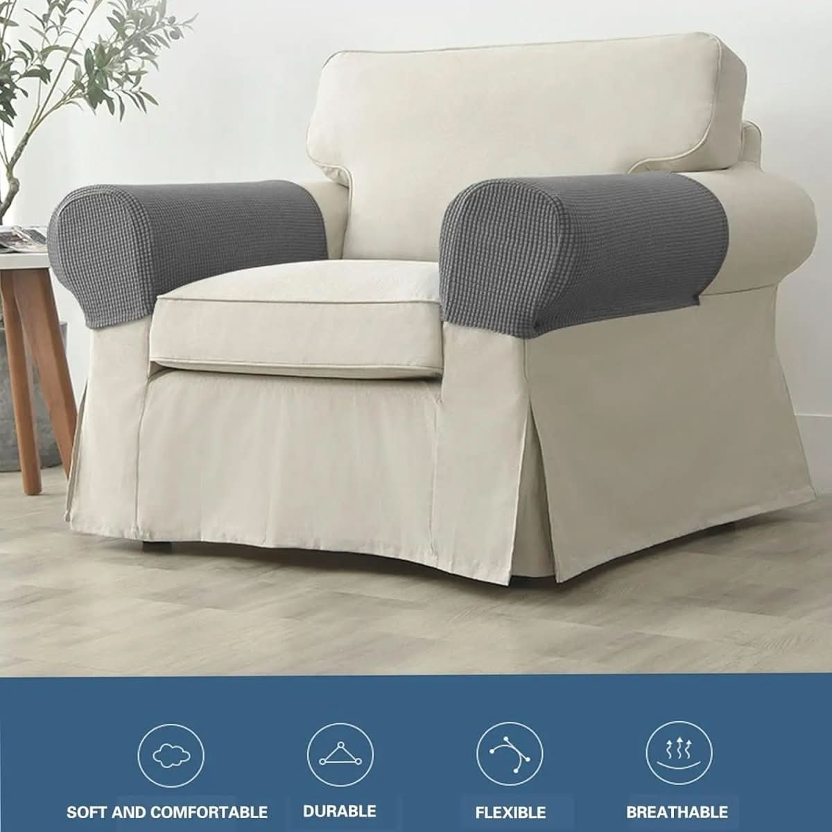 Set van 2 Waterdichte Armleuninghoezen voor Banken en Stoelen met Jacquardpatroon 2