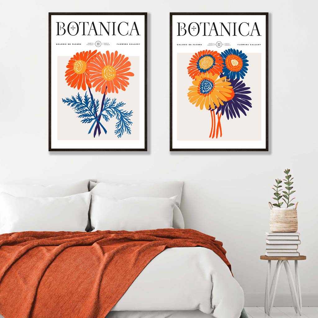Set van 2 Zomerbloemen Kunstafdrukken 1