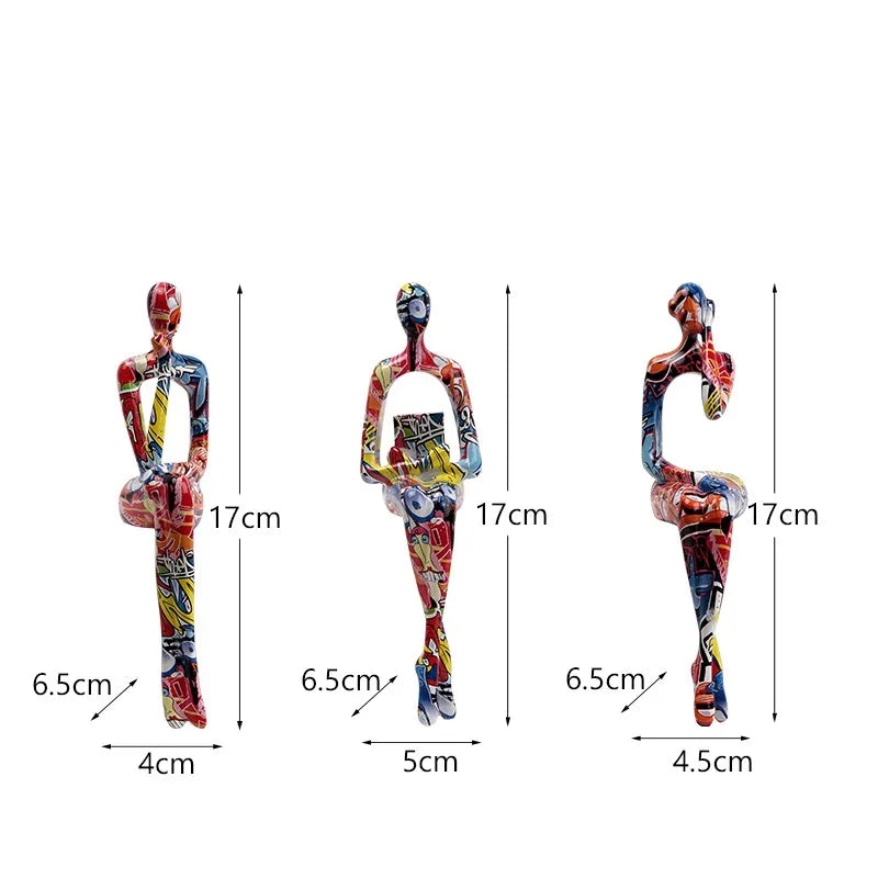 Set van 3 Abstracte Beeldjes Nordic Stijl 7