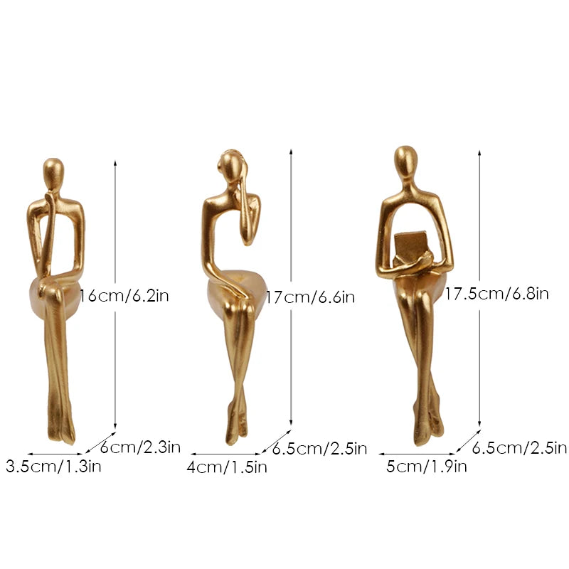 Set van 3 Abstracte Beeldjes Nordic Stijl 8