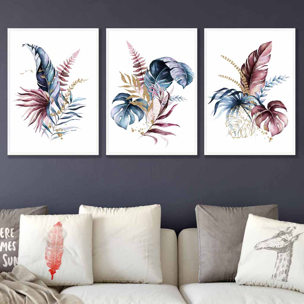 Set van 3 Ingelijste Botanische Kunstprints voor Muurdecoratie 1