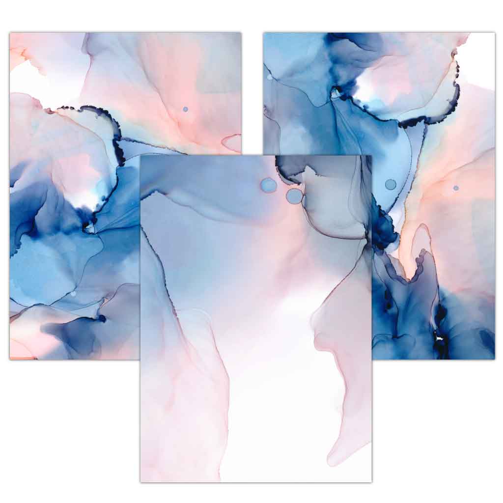 Set van 3 Wandkunst Posters Abstracte Kunst voor Interieur 0