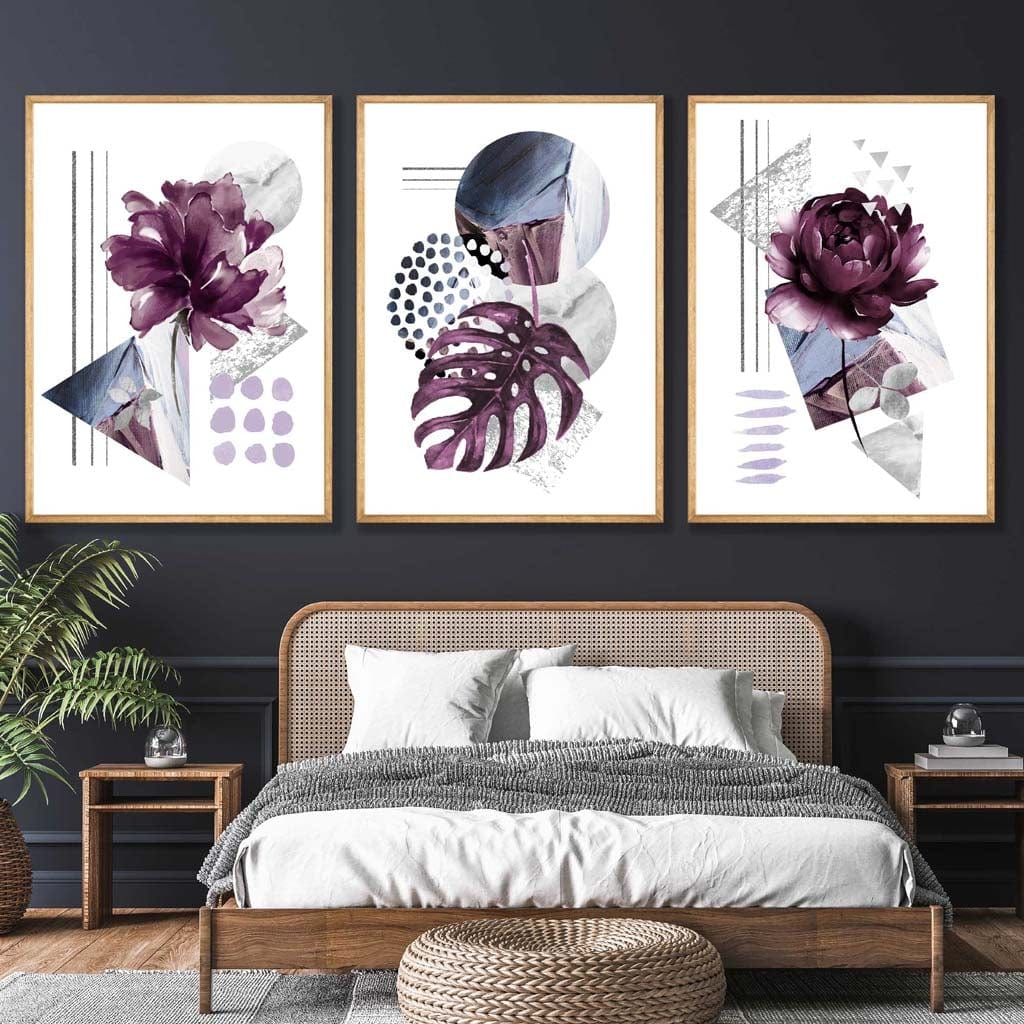 Set van 3 Wandposters Bloemen voor Thuisdecoratie 1