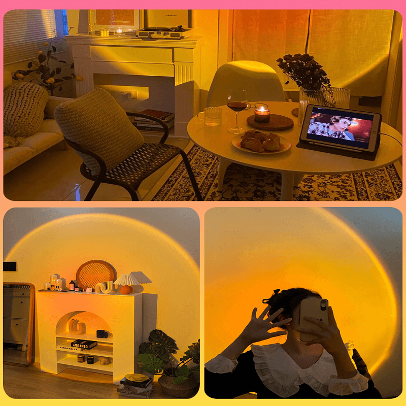 Sfeerlamp voor Kamer met Zonsondergang Projectie 3