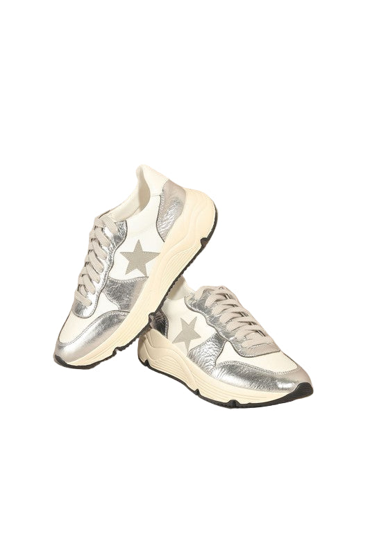 Sneakers voor Dames Casual Sterrenstijl Zilver 0