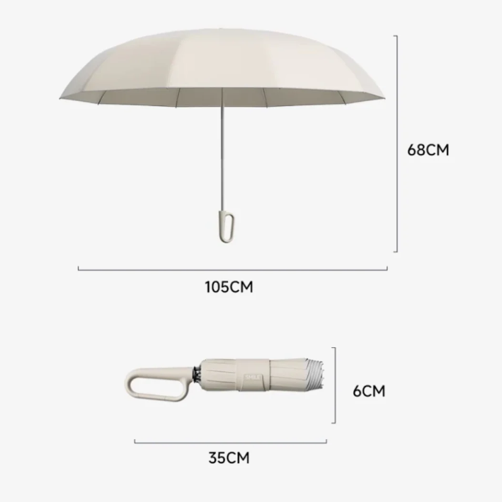 Stormparaplu Compact met Reflecterende Rand voor Veiligheid en Comfort 6