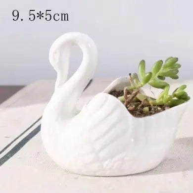 Swan-Shaped Keramische Pot voor Interieur Decoratie 0
