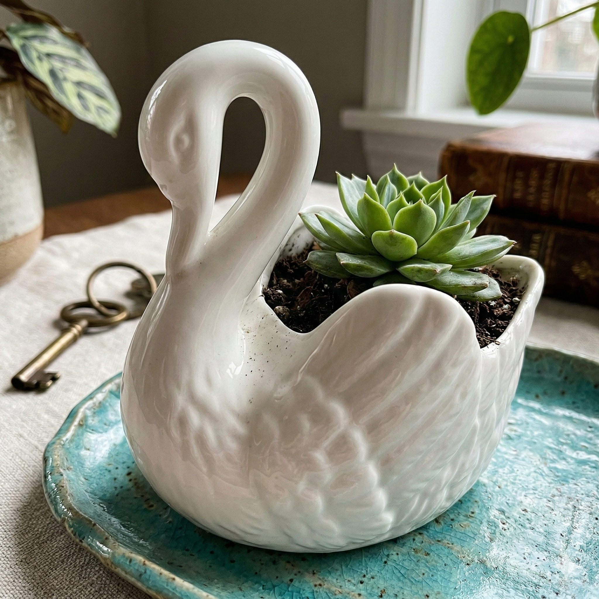 Swan-Shaped Keramische Pot voor Interieur Decoratie 3