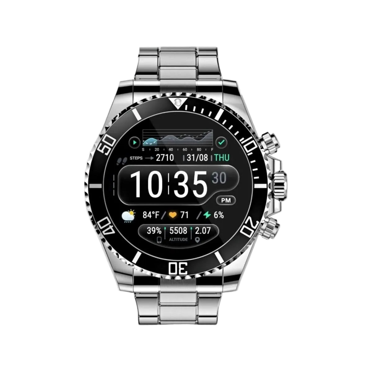 Tactische Smartwatch met GPS en Gezondheidsmonitoring 0
