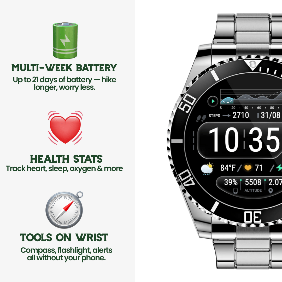 Tactische Smartwatch met GPS en Gezondheidsmonitoring 8