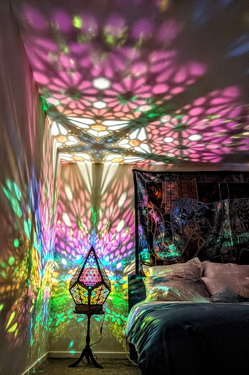 Tafellamp in Bohemian Stijl met Sterrenhemelpatroon 7