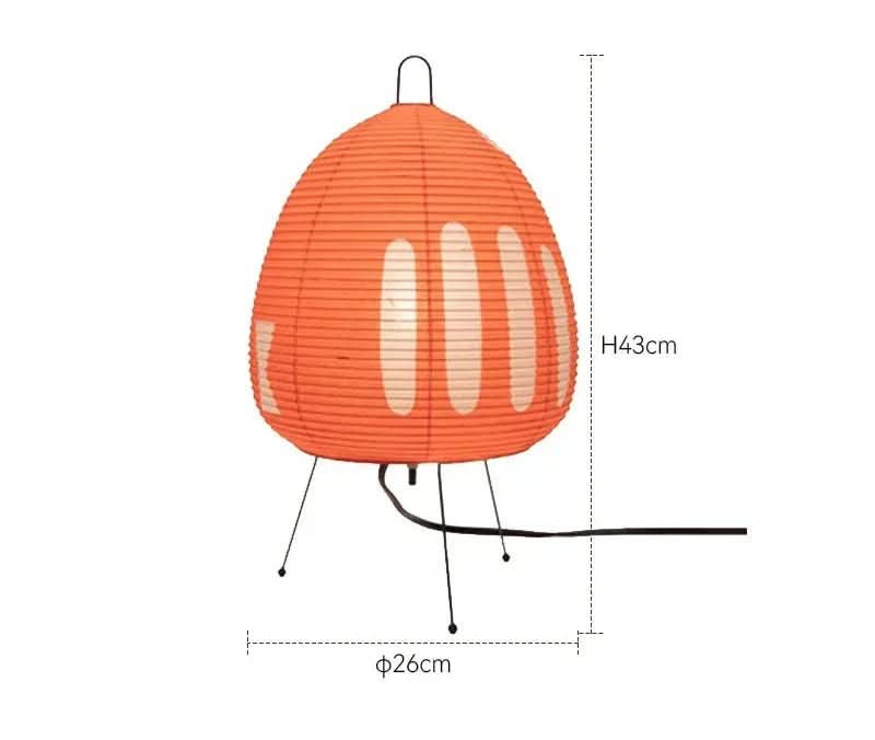 Tafellamp van Rijstpapier met IJzeren Voet in Japans Design 6