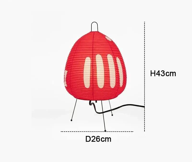 Tafellamp van Rijstpapier met IJzeren Voet in Japans Design 7