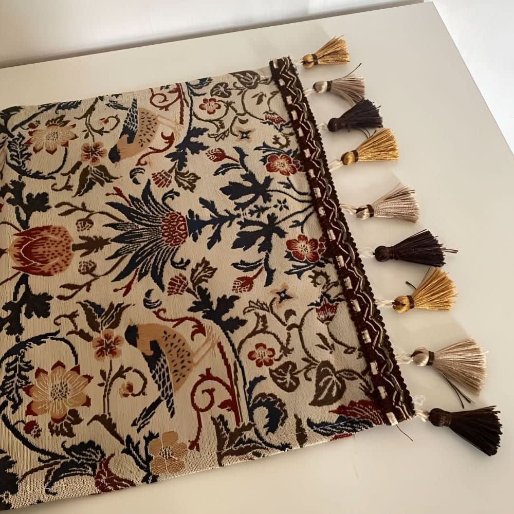 Tafelloper met Bloemen- en Vogelmotief 7