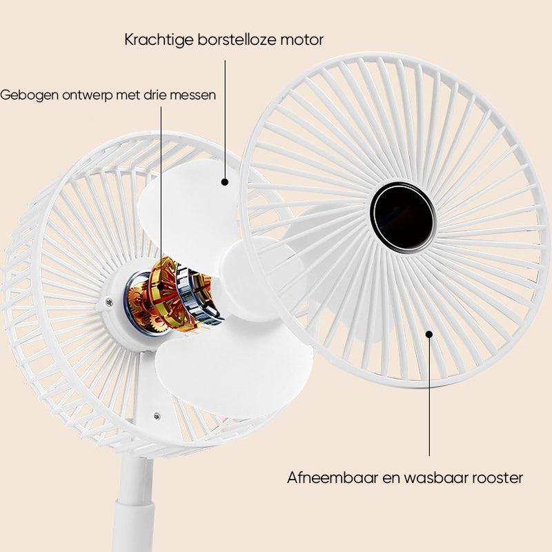 Tafelventilator Telescopisch Design Draagbaar Met Stille Werking 3