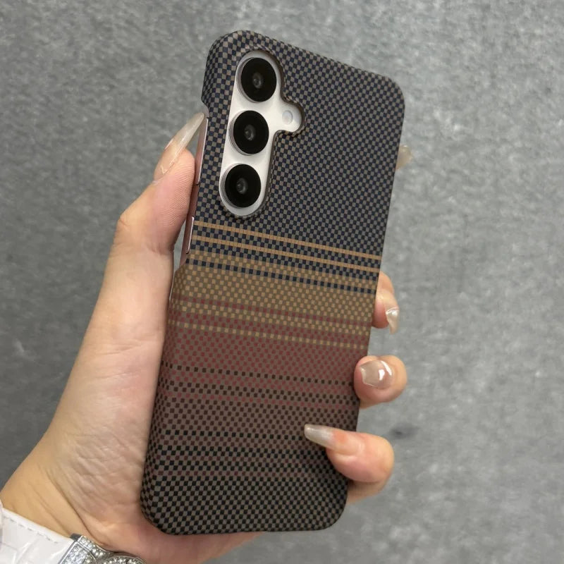 Telefoonhoes voor Samsung Galaxy S25 S24 Plus Ultra met Koolstofvezelpatroon 2