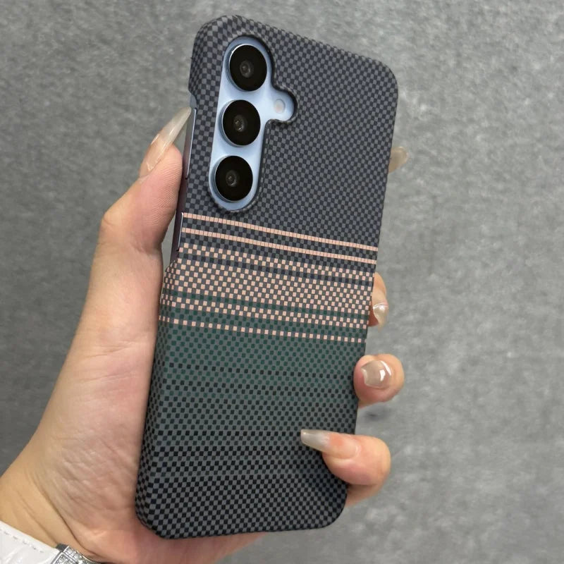 Telefoonhoes voor Samsung Galaxy S25 S24 Plus Ultra met Koolstofvezelpatroon 3