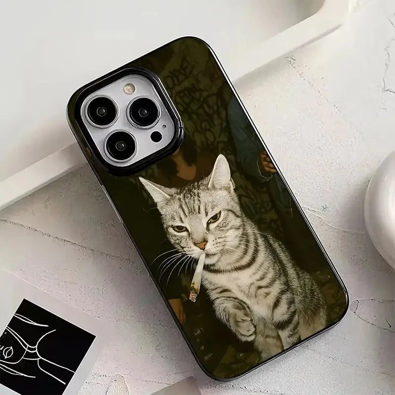 Telefoonhoesje iPhone 13 met Uniek Roken Katten Ontwerp 3