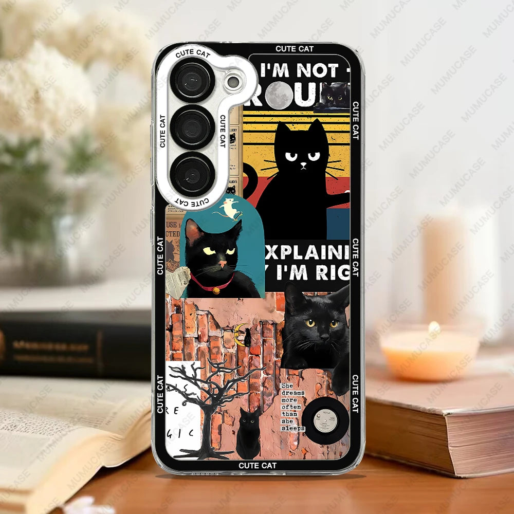 Telefoonhoesje voor Samsung Galaxy met Kat Collage 4