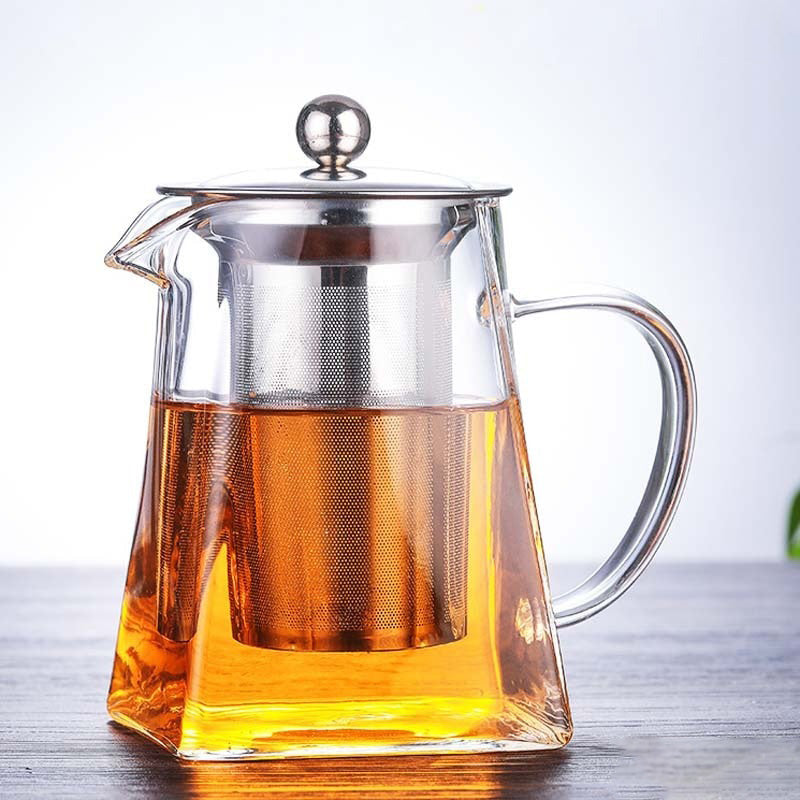 Theepot van Borosilicaatglas met Ingebouwd Thee-ei 6