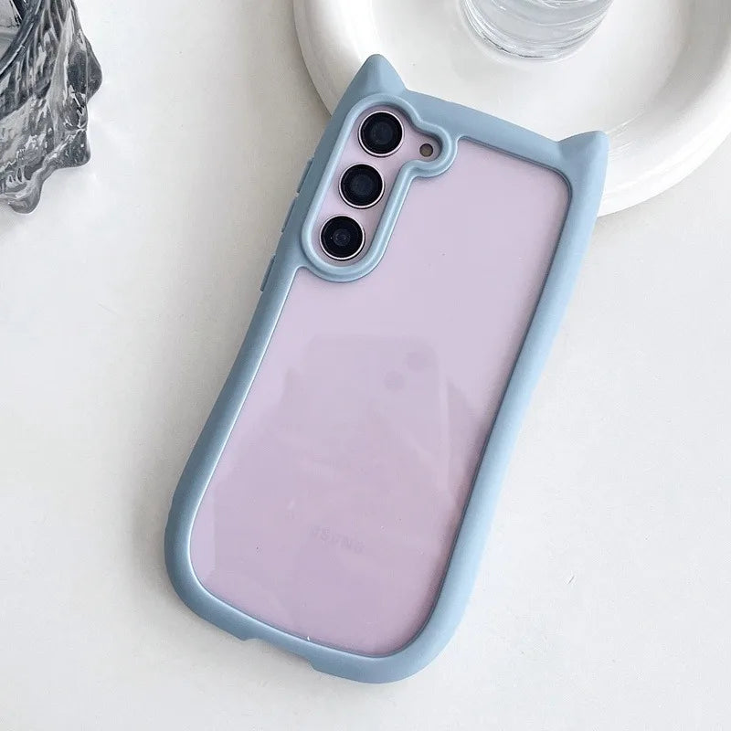 Transparante 3D Kat Oor Case voor Samsung S25 Plus 7
