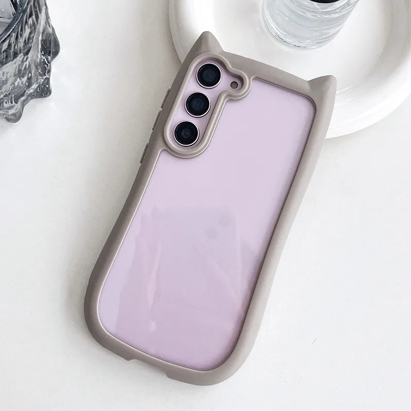 Transparante 3D Kat Oor Case voor Samsung S25 Plus 9