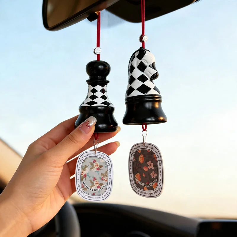 Unisex Auto Geurhanger Dambordpatroon Modern Design 1