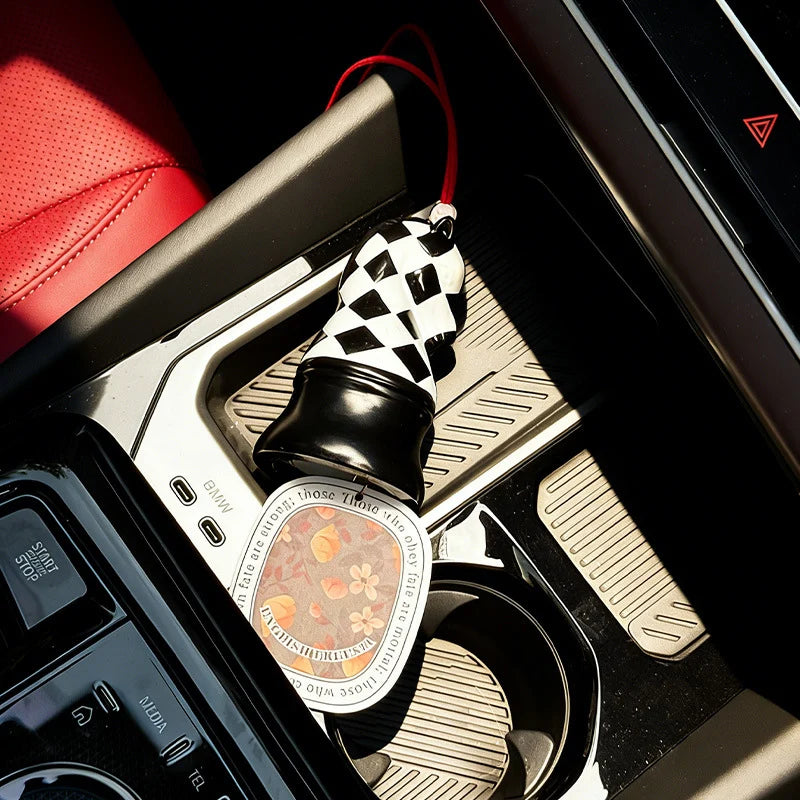 Unisex Auto Geurhanger Dambordpatroon Modern Design 2