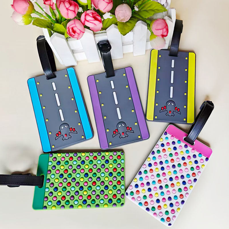 Unisex Bagagelabel met Kleurrijk Stippenpatroon 1