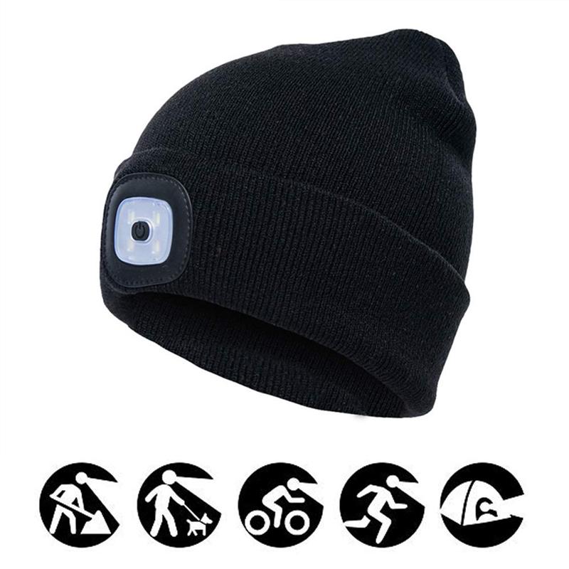 Unisex Beanie met Afneembare LED-koplamp 2